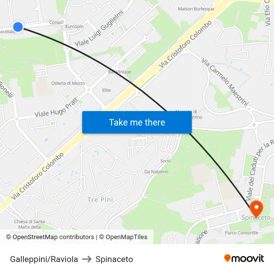 Galleppini/Raviola to Spinaceto map