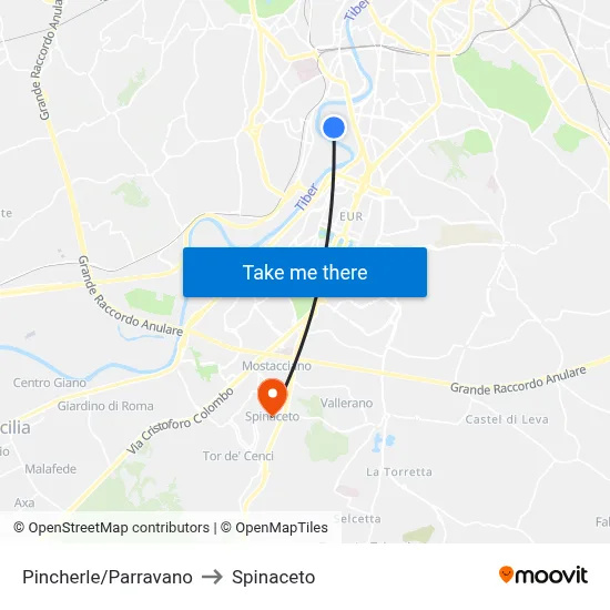 Pincherle/Parravano to Spinaceto map