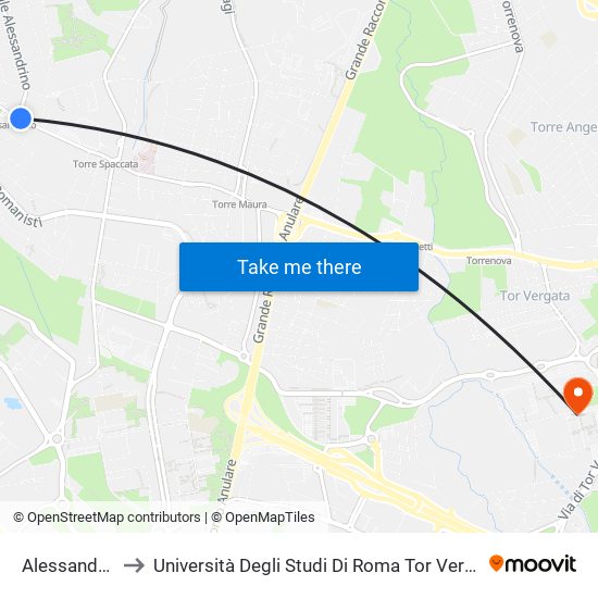 Alessandrino (Mc) to Università Degli Studi Di Roma Tor Vergata - Facoltà Di Economia map