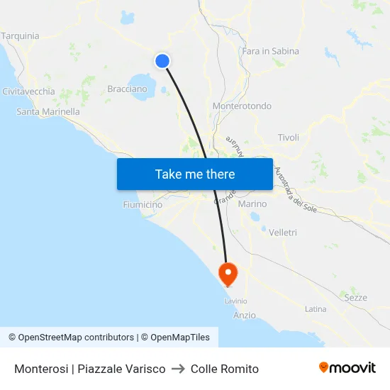 Monterosi | Piazzale Varisco to Colle Romito map