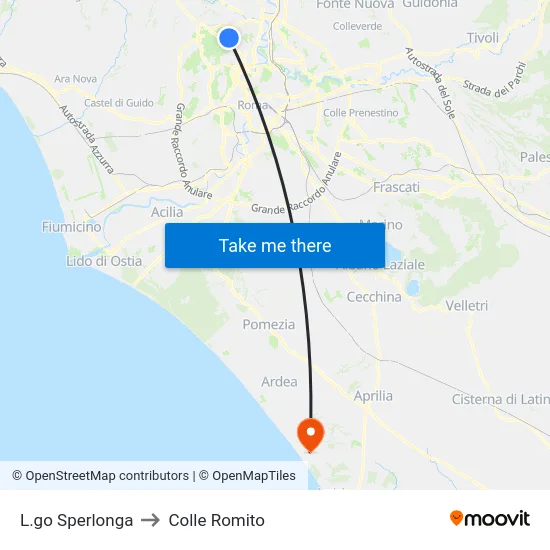 L.go Sperlonga to Colle Romito map