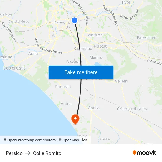 Persico to Colle Romito map
