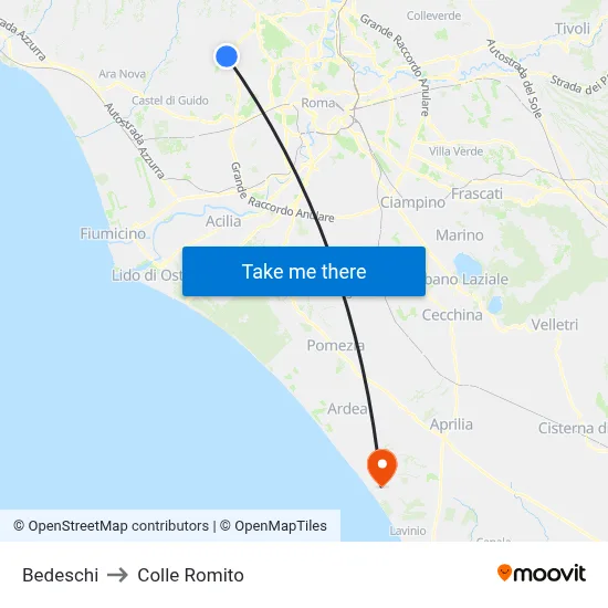Bedeschi to Colle Romito map