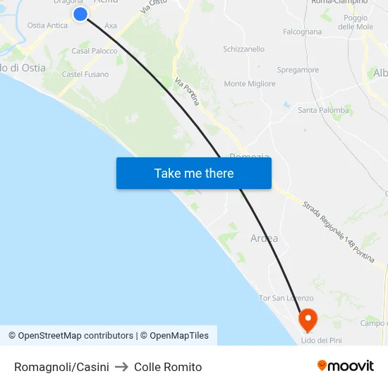 Romagnoli/Casini to Colle Romito map