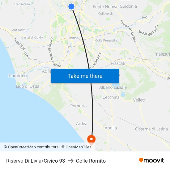 Livia Reserve/Number 93 to Colle Romito map