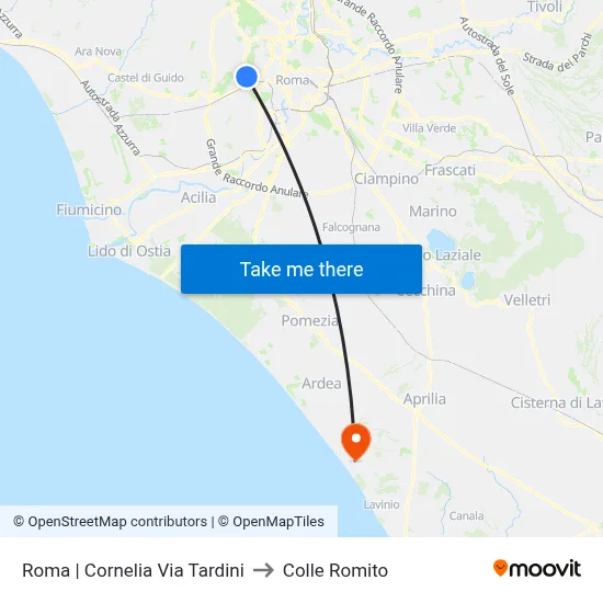 Rome Cornelia Via Tardini to Colle Romito map