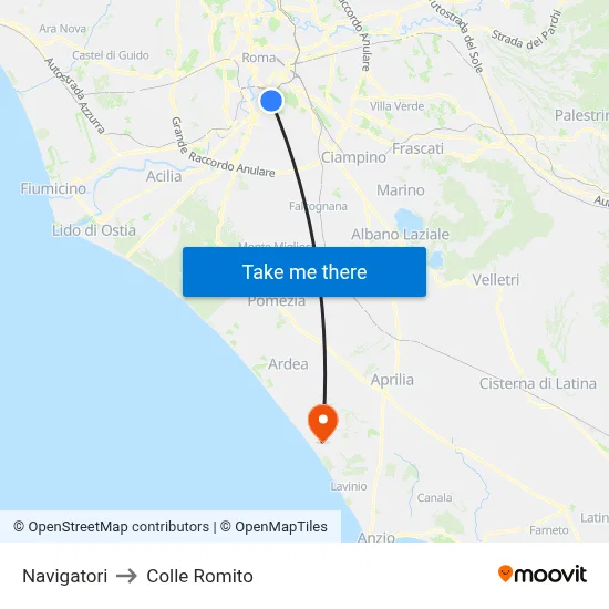 Navigatori to Colle Romito map