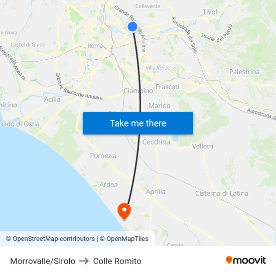 Morrovalle/Sirolo to Colle Romito map