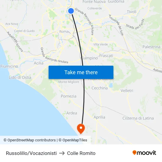 Russolillo/Vocazionisti to Colle Romito map