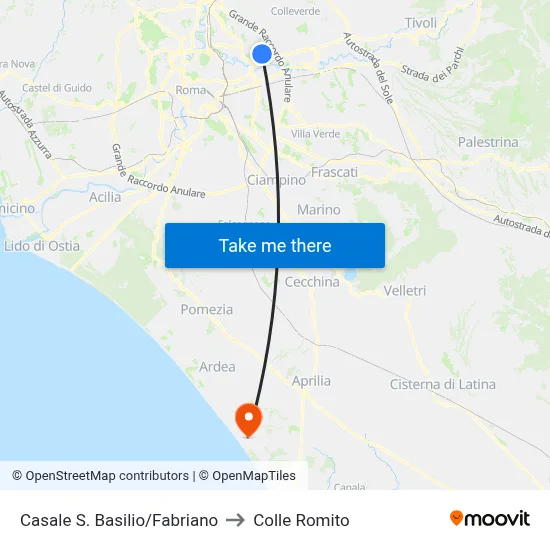Casale S. Basilio/Fabriano to Colle Romito map