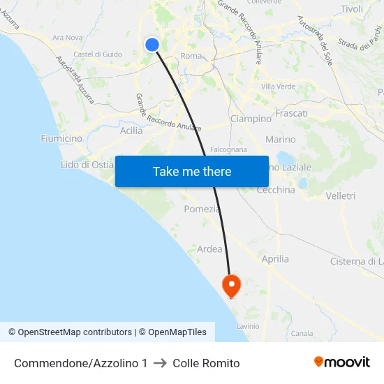 Commendone/Azzolino 1 to Colle Romito map