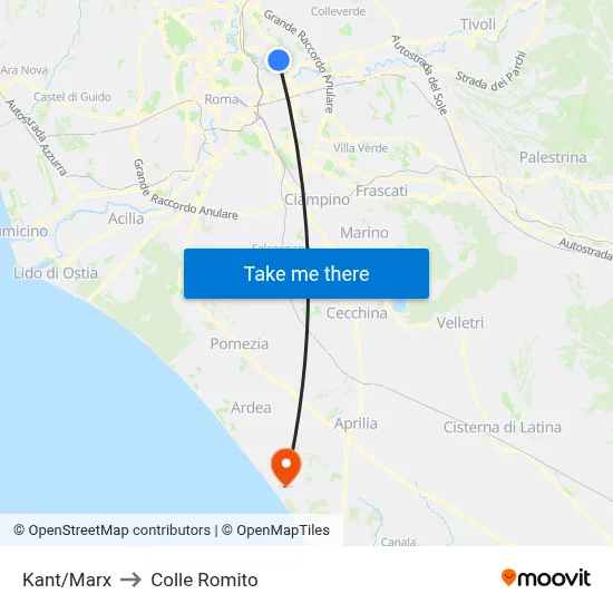 Kant/Marx to Colle Romito map