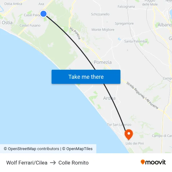 Wolf Ferrari/Cilea to Colle Romito map