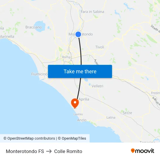 Monterotondo Station to Colle Romito map
