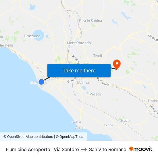 Fiumicino Aeroporto | Via Santoro to San Vito Romano map