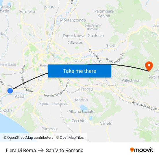 Fiera Di Roma to San Vito Romano map