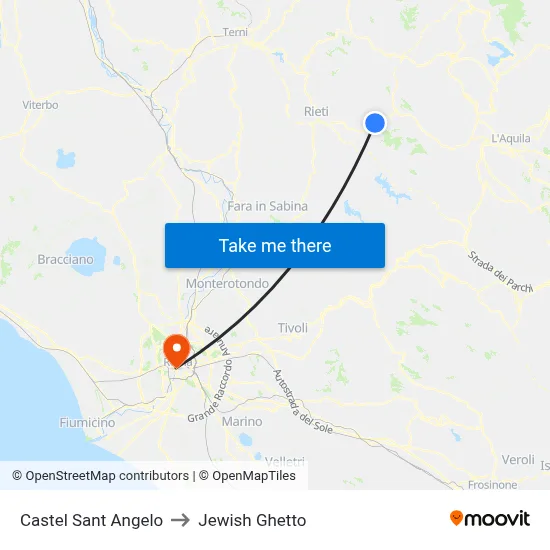Castel Sant Angelo to Jewish Ghetto map