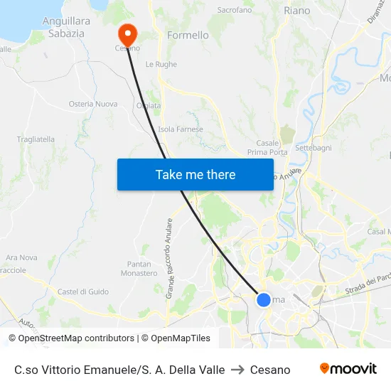 Vittorio Emanuele Course/S. A. Della Valle to Cesano map