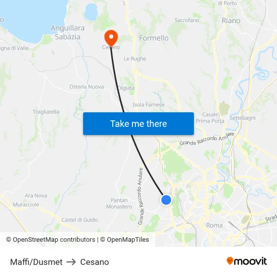 Maffi/Dusmet to Cesano map