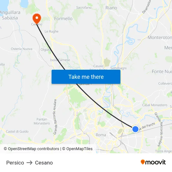 Persico to Cesano map