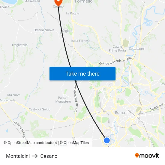 Montalcini to Cesano map