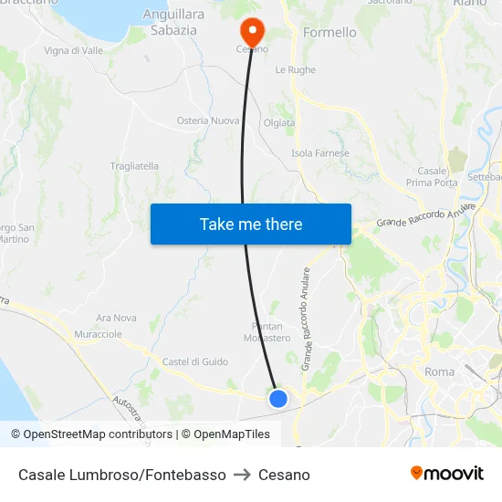 Casale Lumbroso/Fontebasso to Cesano map