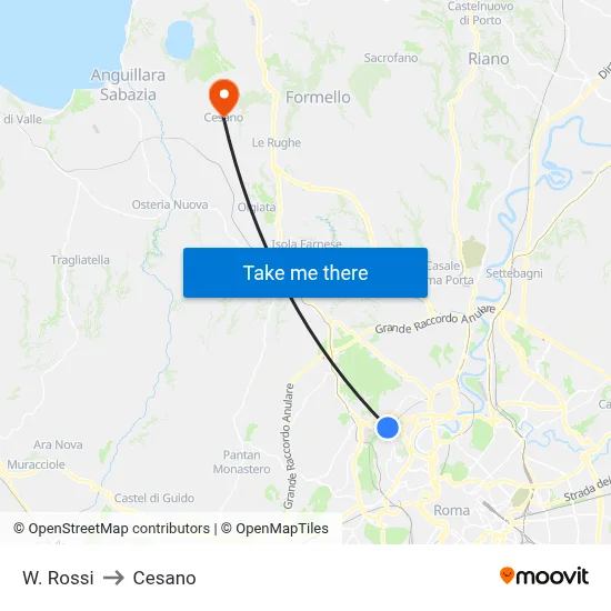 W. Rossi to Cesano map