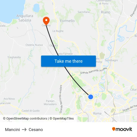Mancini to Cesano map