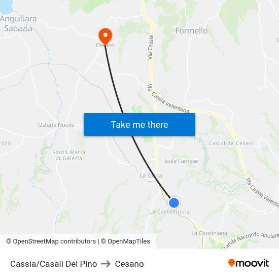 Cassia/Casali Del Pino to Cesano map