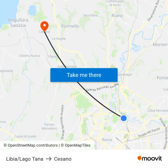 Libya/Lake Tana to Cesano map