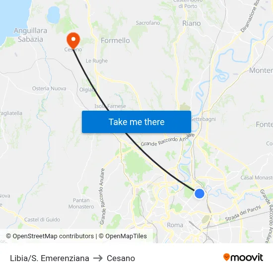 Libya/St. Emerenziana to Cesano map