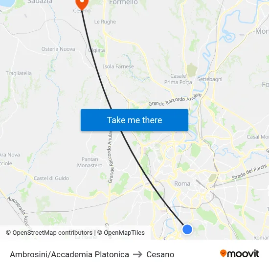 Ambrosini/Platonic Academy to Cesano map