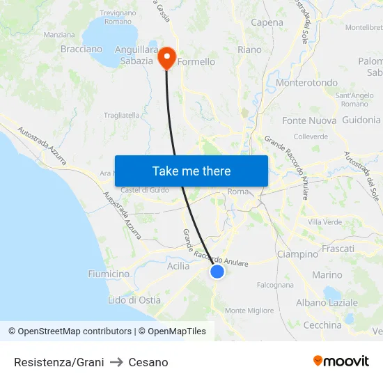 Resistance/Grani to Cesano map