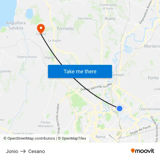 Jonio to Cesano map