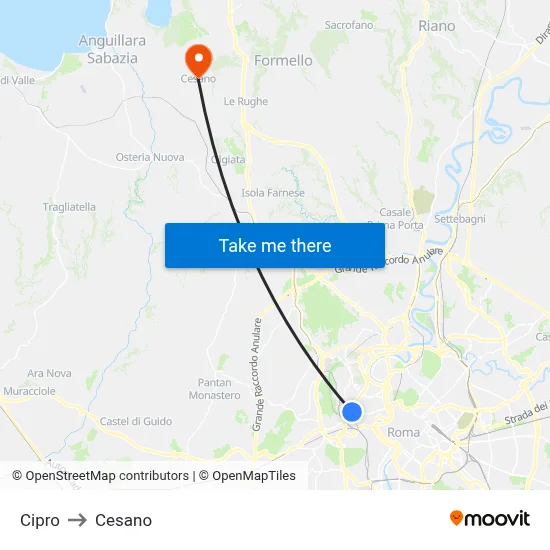 Cipro to Cesano map