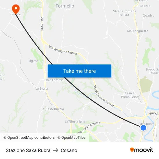 Stazione Saxa Rubra to Cesano map