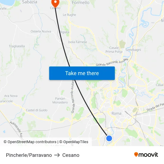 Pincherle/Parravano to Cesano map
