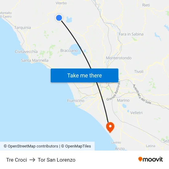 Three Crosses to Tor San Lorenzo map