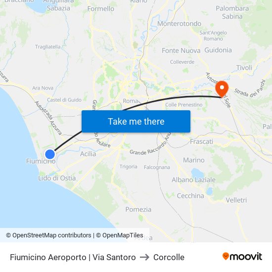 Fiumicino Aeroporto | Via Santoro to Corcolle map