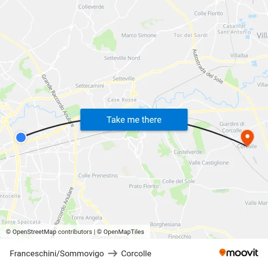 Franceschini/Sommovigo to Corcolle map