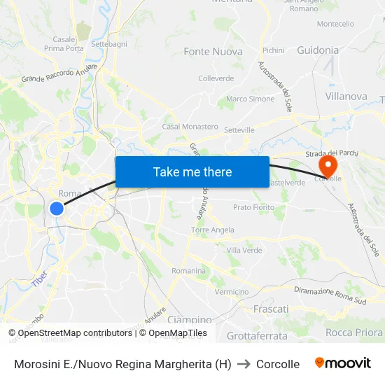 Morosini E./New Regina Margherita (Hospital) to Corcolle map