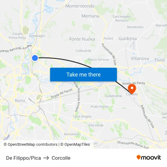 De Filippo/Pica to Corcolle map
