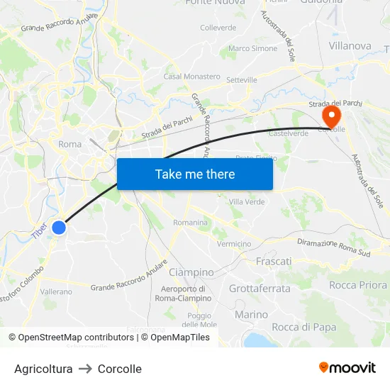 Agriculture to Corcolle map