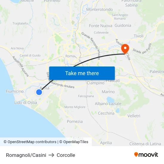 Romagnoli/Casini to Corcolle map