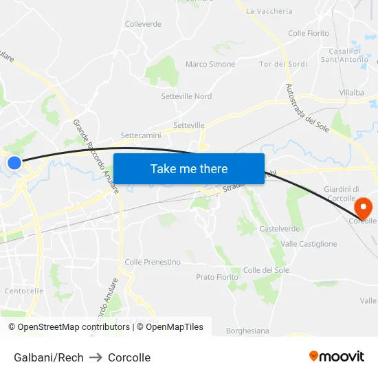 Galbani/Rech to Corcolle map
