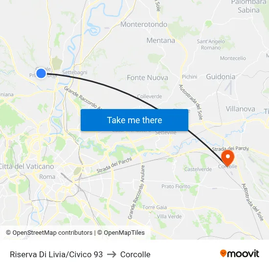 Livia Reserve/Number 93 to Corcolle map
