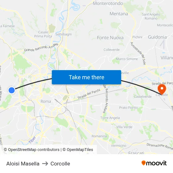 Aloisi Masella to Corcolle map