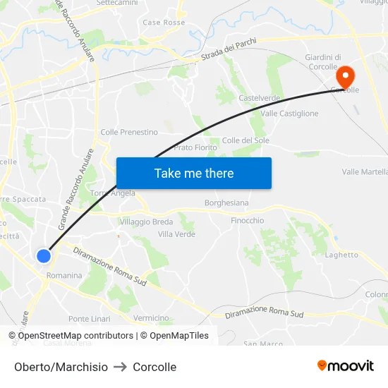 Oberto/Marchisio to Corcolle map
