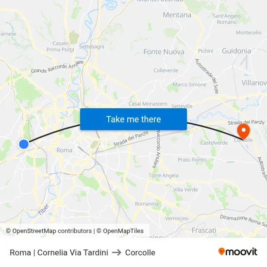 Rome Cornelia Via Tardini to Corcolle map