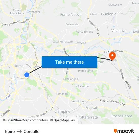 Epiro to Corcolle map